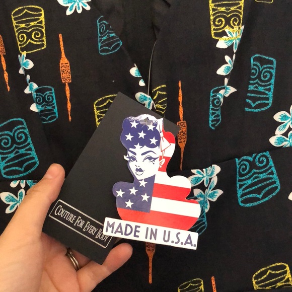 NWT Pinup girl clothing Tiki print wiggle dress - Picture 3 of 4